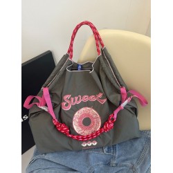 Summer new ball chain embroidered shopping bag, large-capacity hand bill of lading, shoulder crossbody tote women's bag