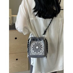 Summer new Chinese-style embroidered canvas bag, women's casual and versatile single-shoulder crossbody bag, commuting mobile phone bag