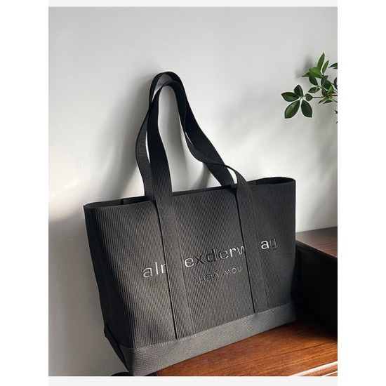 Retro Korean letter-printed tote bag, summer women's single-shoulder bag, large-capacity, high-quality commuting bag