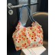 2025 Summer new versatile small floral canvas single-shoulder women's bag, large-capacity single-room tote bag, casual crossbody bag 2025 Summer new versatile small floral canvas single-shoulder women's bag, large-capacity single-room tote bag, casual crossbody bag