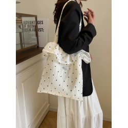 The new summer 2025 fresh and sweet single-shoulder bag with cute ruffles, a versatile Korean-style bag with large capacity for commuting to school