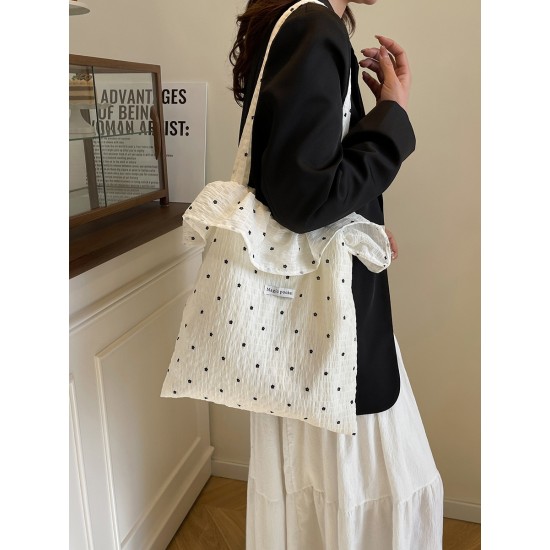 The new summer 2025 fresh and sweet single-shoulder bag with cute ruffles, a versatile Korean-style bag with large capacity for commuting to school The new summer 2025 fresh and sweet single-shoulder bag with cute ruffles, a versatile Korean-style bag with large capacity for commuting to school