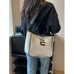 2025 new large-capacity single-shoulder crossbody bag, student class tote bag, commuting handbag, letter canvas women's bag