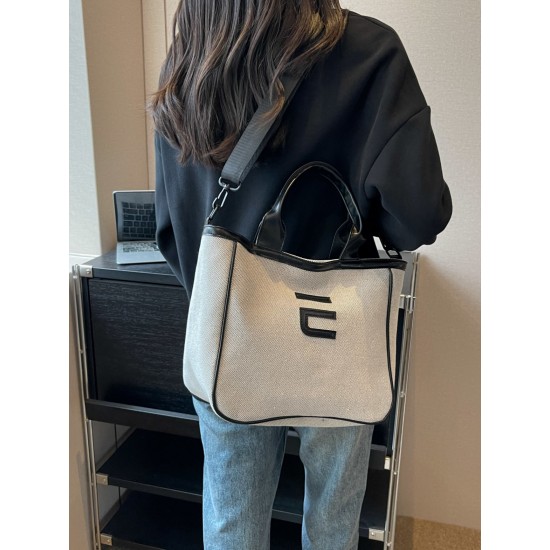 2025 new large-capacity single-shoulder crossbody bag, student class tote bag, commuting handbag, letter canvas women's bag 2025 new large-capacity single-shoulder crossbody bag, student class tote bag, commuting handbag, letter canvas women's bag