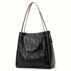 Qiandian genuine leather Bag 2025 New Style Trendy large-capacity bucket bag, single-shoulder bag, crossbody bag, handbag, women's letter bag