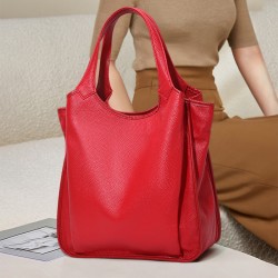 Qiandian Women's Bag 2025 New top-grain cowhide single-shoulder Bag, fashionable and versatile tote bag, large-capacity handbag