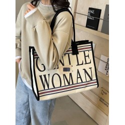 Gentle Woman single-shoulder tote bag, versatile large-capacity handbag, fashionable class commuting underarm bag
