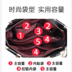 Qiandian genuine leather women's Bag 2025 New Style Elegant mom handbag, large-capacity fashionable women's single-shoulder large bag, leopard print