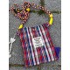 The 2025 summer new single-shoulder crossbody small square bag is a versatile color-blocking checkered tassel women's casual mobile phone bag