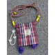 The 2025 summer new single-shoulder crossbody small square bag is a versatile color-blocking checkered tassel women's casual mobile phone bag