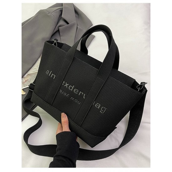 Retro Korean letter-printed tote bag, summer women's single-shoulder bag, large-capacity, high-quality commuting bag