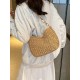 New Korean-style versatile beach bag, small square bag, fashionable straw woven mobile phone bag, high-end commuting underarm bag for women New Korean-style versatile beach bag, small square bag, fashionable straw woven mobile phone bag, high-end commuting underarm bag for women