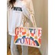 The new Gentle Woman large-capacity single-shoulder tote rainbow canvas bag is a versatile class and commuting bag for girls The new Gentle Woman large-capacity single-shoulder tote rainbow canvas bag is a versatile class and commuting bag for girls