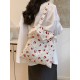 The 2025 summer new cherry floral large-capacity single-shoulder tote bag for class commuting, with chiffon and lotus leaf edges The 2025 summer new cherry floral large-capacity single-shoulder tote bag for class commuting, with chiffon and lotus leaf edges