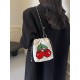Large-capacity commuter cherry embroidery bag, women's bag, summer new single-shoulder crossbody phone bag, fashionable and versatile bucket bag Large-capacity commuter cherry embroidery bag, women's bag, summer new single-shoulder crossbody phone bag, fashionable and versatile bucket bag