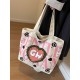 Gentle Woman plush heart-shaped painted letter canvas bag 2025 New versatile single-shoulder tote bag Gentle Woman plush heart-shaped painted letter canvas bag 2025 New versatile single-shoulder tote bag