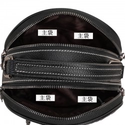 Qiandian genuine leather women's bag 2024 New style women's single-shoulder bag, woven pattern crossbody bag, large capacity cowhide small round bag