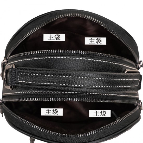 Qiandian genuine leather women's bag 2024 New style women's single-shoulder bag, woven pattern crossbody bag, large capacity cowhide small round bag