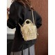 Summer new seaside vacation fashionable and versatile small square bag, simple straw woven bucket bag, single-shoulder crossbody bag Summer new seaside vacation fashionable and versatile small square bag, simple straw woven bucket bag, single-shoulder crossbody bag