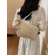 New casual single-shoulder bag with a ball, women's bag, fashionable and versatile straw bag, beach vacation bag New casual single-shoulder bag with a ball, women's bag, fashionable and versatile straw bag, beach vacation bag