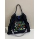 Ball Chain floral embroidery shopping bag, single-room tote bag, large-capacity crossbody bag, versatile commuter woman Ball Chain floral embroidery shopping bag, single-room tote bag, large-capacity crossbody bag, versatile commuter woman