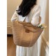 The 2025 summer new straw woven bag is fashionable and versatile, a single-shoulder bag with large capacity, a tote bag, and a women's bag for commuting to work The 2025 summer new straw woven bag is fashionable and versatile, a single-shoulder bag with large capacity, a tote bag, and a women's bag for commuting to work