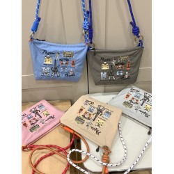 ball chain's new iron tower embroidered zipper single-shoulder crossbody bag, small square bag, versatile commuting storage bag