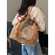 The Ball Chain doughnut embroidered shopping bag with the same style as the Internet celebrity is a fashionable large-capacity hand-held bag and shoulder tote bag