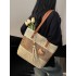 The 2025 summer new large-capacity single-shoulder tote bag, tassel straw woven bag, fashionable and versatile women's bag, beach bag