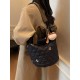 2025 new commuter large-capacity tote bag, student single-shoulder bag for class, Korean-style embroidered crossbody bag, hand-held cloth bag 2025 new commuter large-capacity tote bag, student single-shoulder bag for class, Korean-style embroidered crossbody bag, hand-held cloth bag