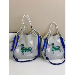 ball chain new dog towel embroidered shopping bag Fashionable and versatile single-shoulder crossbody tote bag women's bag