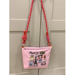 ball chain's new iron tower embroidered zipper single-shoulder crossbody bag, small square bag, versatile commuting storage bag