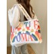 The new Gentle Woman large-capacity single-shoulder tote rainbow canvas bag is a versatile class and commuting bag for girls The new Gentle Woman large-capacity single-shoulder tote rainbow canvas bag is a versatile class and commuting bag for girls