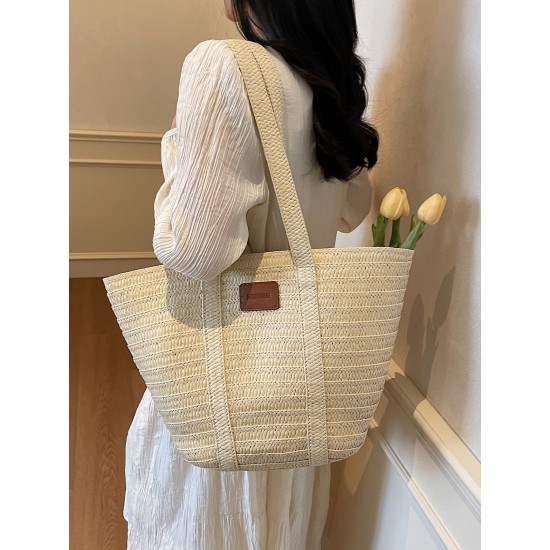 The 2025 summer new straw woven bag is fashionable and versatile, a single-shoulder bag with large capacity, a tote bag, and a women's bag for commuting to work The 2025 summer new straw woven bag is fashionable and versatile, a single-shoulder bag with large capacity, a tote bag, and a women's bag for commuting to work
