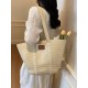 The 2025 summer new straw woven bag is fashionable and versatile, a single-shoulder bag with large capacity, a tote bag, and a women's bag for commuting to work The 2025 summer new straw woven bag is fashionable and versatile, a single-shoulder bag with large capacity, a tote bag, and a women's bag for commuting to work
