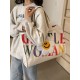 Gentle Woman flower-embroidered canvas bag, large-capacity tote bag, 2025 new versatile single-shoulder bag Gentle Woman flower-embroidered canvas bag, large-capacity tote bag, 2025 new versatile single-shoulder bag