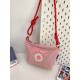 ball chain's same style donut embroidered small square bag, fashionable and versatile single-shoulder crossbody bag, makeup storage bag for women