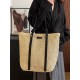 The 2025 summer new minimalist and versatile tote bag, a large-capacity single-shoulder bag for vacation and travel, and a fashionable straw woven bag