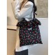 The 2025 summer new cherry floral large-capacity single-shoulder tote bag for class commuting, with chiffon and lotus leaf edges The 2025 summer new cherry floral large-capacity single-shoulder tote bag for class commuting, with chiffon and lotus leaf edges