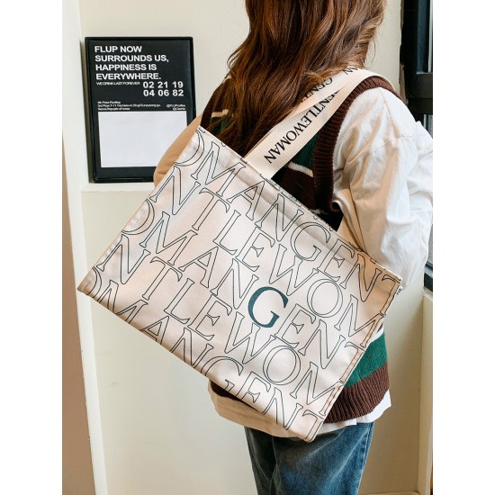 The new Gentle Woman large-capacity single-shoulder tote rainbow canvas bag is a versatile class and commuting bag for girls The new Gentle Woman large-capacity single-shoulder tote rainbow canvas bag is a versatile class and commuting bag for girls