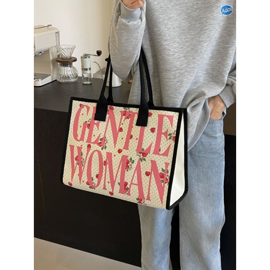 Gentle Woman single-shoulder tote bag, versatile large-capacity handbag, fashionable class commuting underarm bag