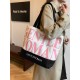 Thai Gentle Woman letter-printed canvas bag 2025 New large-capacity commuter tote bag trend Thai Gentle Woman letter-printed canvas bag 2025 New large-capacity commuter tote bag trend