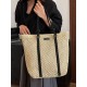 The 2025 summer new minimalist and versatile tote bag, a large-capacity single-shoulder bag for vacation and travel, and a fashionable straw woven bag