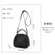 Qiandian genuine leather women's bag 2024 New style women's single-shoulder bag, woven pattern crossbody bag, large capacity cowhide small round bag