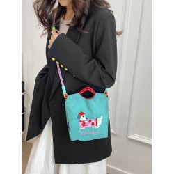 ballchain's new cute dachshund single-shoulder crossbody handbag, fashionable and versatile mobile phone bag, small square bag for girls