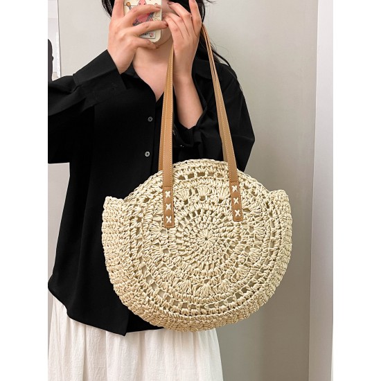 2025 new country-style straw woven handbag, casual single-shoulder crossbody bag, fashionable and versatile summer vacation beach bag 2025 new country-style straw woven handbag, casual single-shoulder crossbody bag, fashionable and versatile summer vacation beach bag