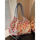 2025 Summer new versatile small floral canvas single-shoulder women's bag, large-capacity single-room tote bag, casual crossbody bag 2025 Summer new versatile small floral canvas single-shoulder women's bag, large-capacity single-room tote bag, casual crossbody bag