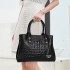 Qiandian top-grain cowhide women's bags, fashionable women's bags, commuter handbags, crocodile print genuine leather large bags, women's crossbody bags