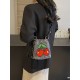 Large-capacity commuter cherry embroidery bag, women's bag, summer new single-shoulder crossbody phone bag, fashionable and versatile bucket bag Large-capacity commuter cherry embroidery bag, women's bag, summer new single-shoulder crossbody phone bag, fashionable and versatile bucket bag