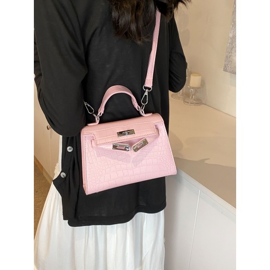 Spring 2025 new niche design crocodile print high-end versatile small square bag, single-shoulder crossbody Kelly women's bag Spring 2025 new niche design crocodile print high-end versatile small square bag, single-shoulder crossbody Kelly women's bag